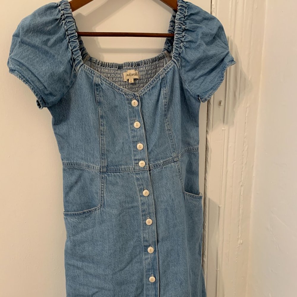 Madewell Denim Dress Sweatheart Neck Size 2